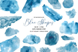 Blue Watercolor Shapes and Illustrations