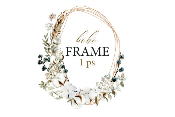 Boho Geometrical Frame Watercolor Illustrations