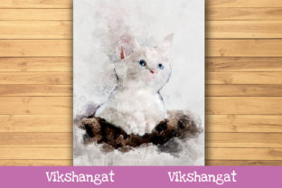 Cute Cat Watercolor Art