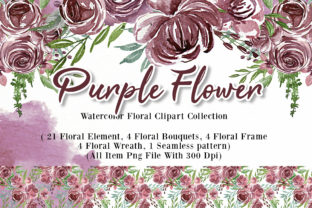 Flower Purple Watercolor Illustration
