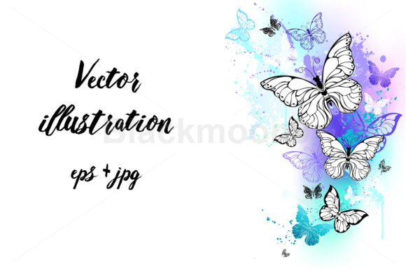 Flying Butterflies Watercolor Illustrations