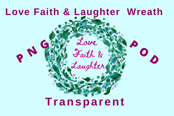 Love Faith Laughter Watercolor Wreath Illustrations