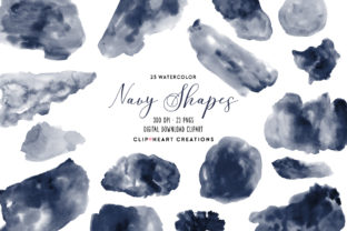 Navy Watercolor Shapes