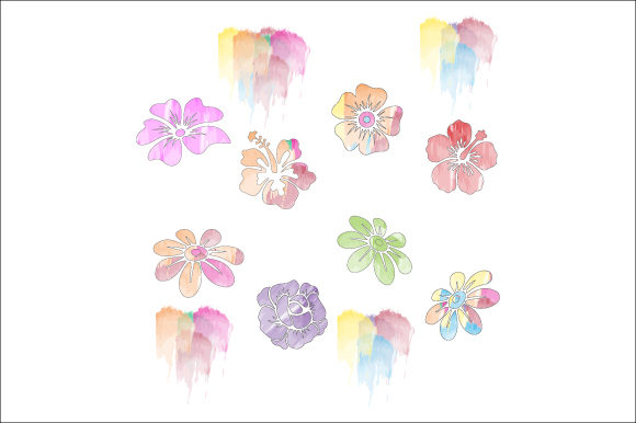 Nice Flower with Watercolor Illustrations