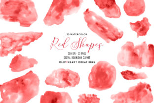 Red Watercolor Shapes and Illustrations