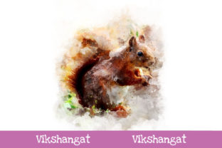 Squirrel Watercolor Art Illustrations