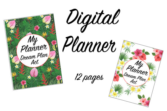 Tropics Digital Watercolor Planner and Illustrations