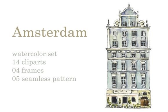 Watercolor Amsterdam Illustrations
