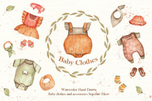 Watercolor Baby Clothes Collection and Illustrations