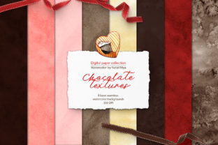 Watercolor Chocolate Textures and Illustrations