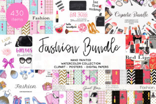 Watercolor Fashion Makeup Bundle & Illustrations