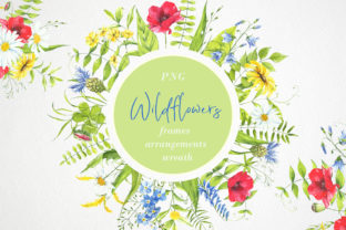 Watercolor Flower Clipart. Wildflowers