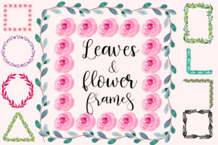 Watercolor Leaves and Flowers Frames
