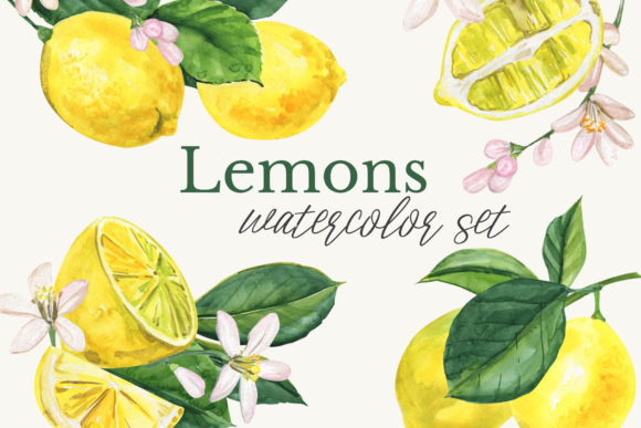 Watercolor Lemon Clipart