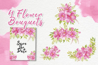 Watercolor Pink Magnolia Illustrations