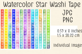 Watercolor Star Washi Tape - Illustrations