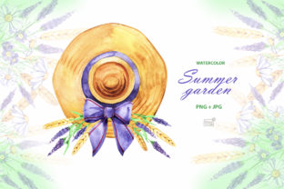 Watercolor Summer Garden Cliparts and Illustrations
