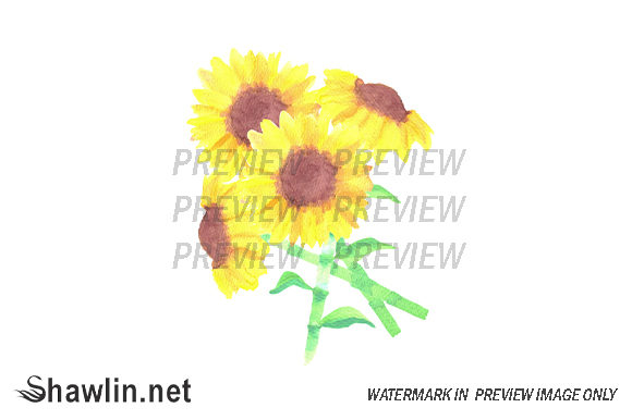 Watercolor Sunflower Bouquet