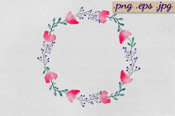 Watercolour Floral Wreath Illustrations