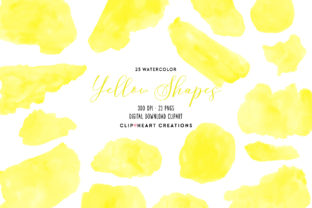 Yellow Watercolor Shapes Illustrations